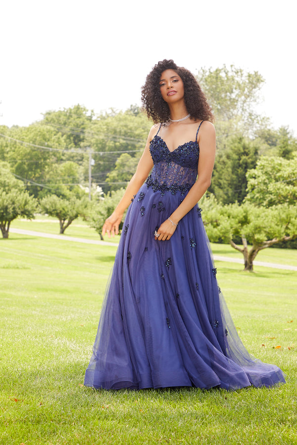 Mori lee blue store dress